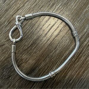 Pandora Moments Sterling Silver Infinity Knot Snake Chain Bracelet